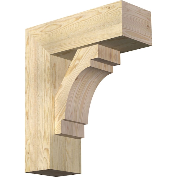 Ekena Millwork Merced Block Rough Sawn Bracket w/ Offset Brace, Douglas Fir, 8"W x 22"D x 26"H BKT0806X22X26MRC05RDF - main